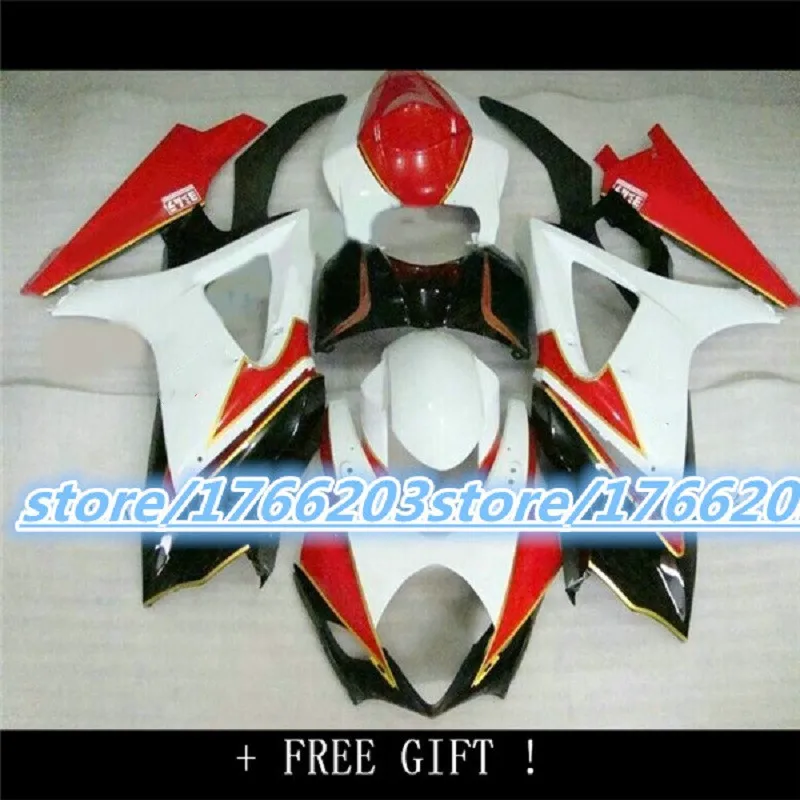 

Custom ABS Fairing Kit Fit For SUZUKI GSXR1000 2007-2008for SUZUKI GSXR1000 07 08 white red black fairings