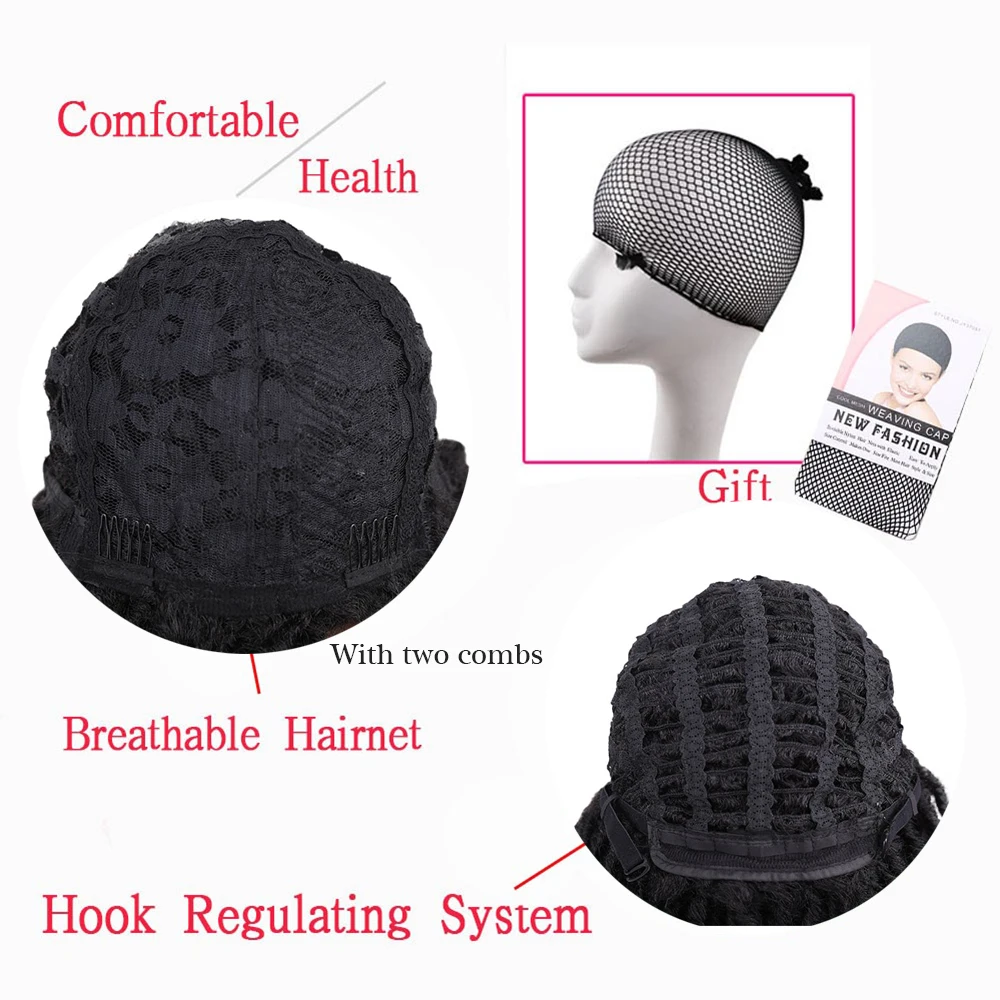 

Amir Dreadlock Short Twist Curly Wig Ombre Brown For Black Women and Men Afro Synthetic Crochet Hair Faux Locs Braid Wigs