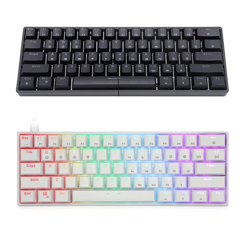 

Mini Portable 60% Mechanical Keyboard Wireless Bluetooth Gateron Mx RGB Backlight Gaming Keyboard GK61 SK61 For Desktop
