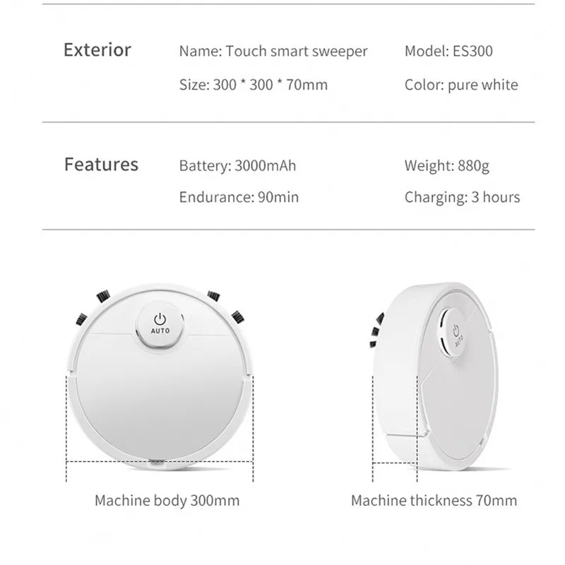 

Smart Robot Vacuum Cleaner USB Vaccum Cleaner Multifunctional Auto Cleaning Robot Suction Sweeper Dry Wet Robots Vaccum Cleaner
