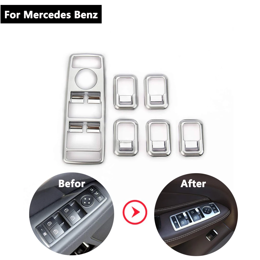 

ABS Matte Window Lift Switch Button Cover Trim for Mercedes Benz GLS X166 2016-2019