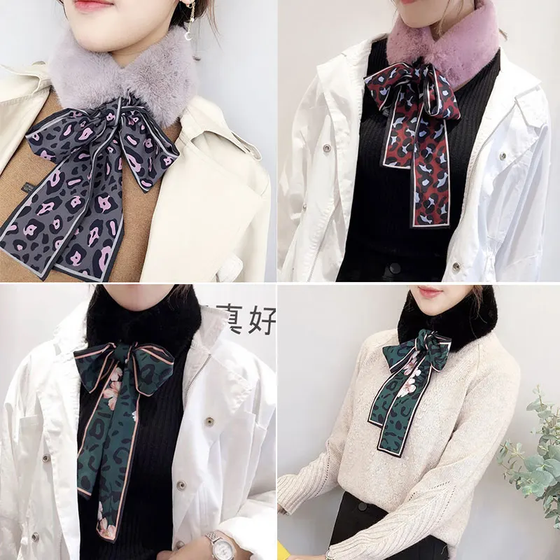 M MISM теплый воротник из искусственного кроличьего меха зимние женские Лоскутные