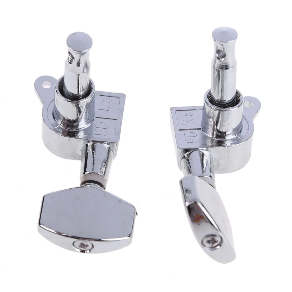 ein set 6 chrome gitarre gesperrt string tuning pegs schlüssel tuner mechaniken akustische elektrische gitarre schloss stil free global shipping