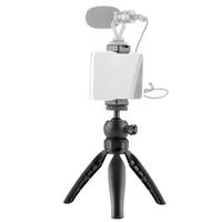mini tabletop tripod mobile cell phone camera vlog tripod grip with 14 screw for dslrmirrorless smartphone led video light