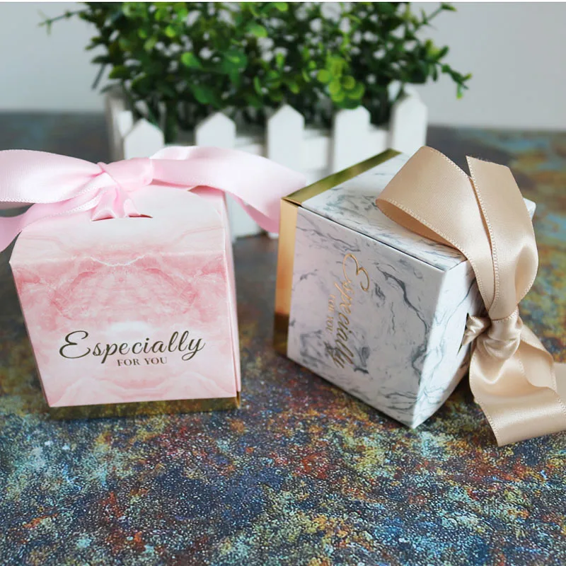Розовый Мрамор подарок упаковка бумажная коробка упаковки 6 5 см куб конфет