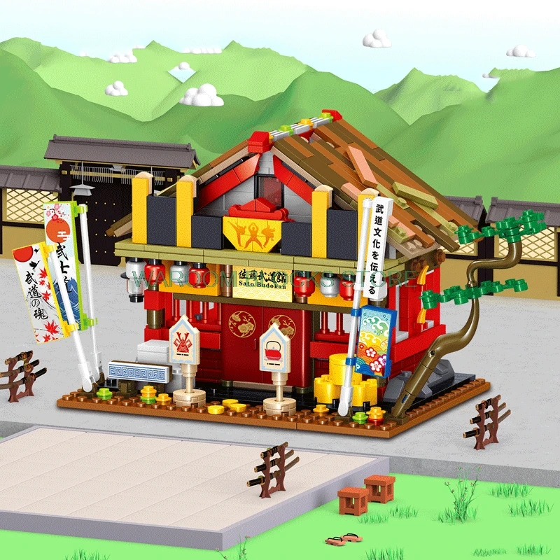 City Series Street View Modern Ancient Japanese Architecture Sushi House Assembled Building Blocks Bricks Girls Boy Children Toy | Игрушки и