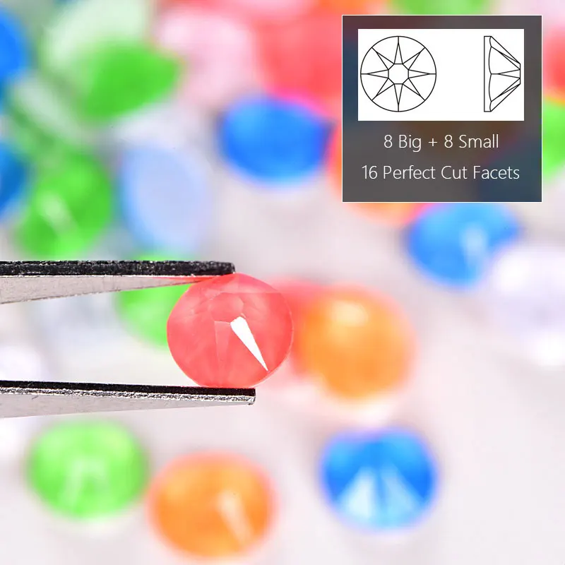 144 шт ss20 фосфоресцирующие блестящие стразы без горячей фиксации неоновые