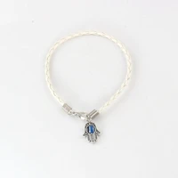 lot 100pcs hamsa hand eye bead white string bracelets lucky charm pendant 01764