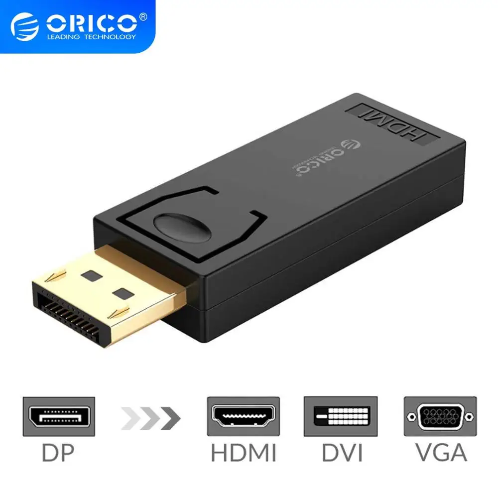 ORICO 1080P DisplayPort to HDMI совместимый DVI VGA адаптер 4K 60Hz DP папа к Женский для проектора ТВ