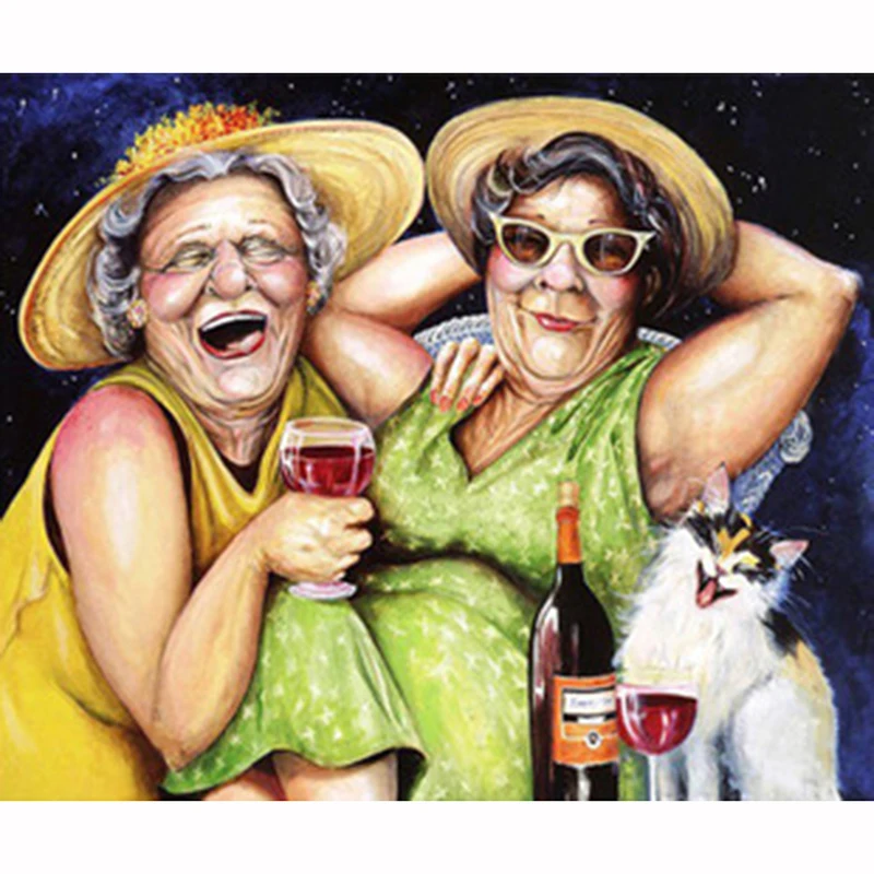 

DIY 5D Diamond Mosaic Old Friends Handmade Diamond Painting Cross Stitch Kit Diamond Embroidery Patterns Rhinestones Arts