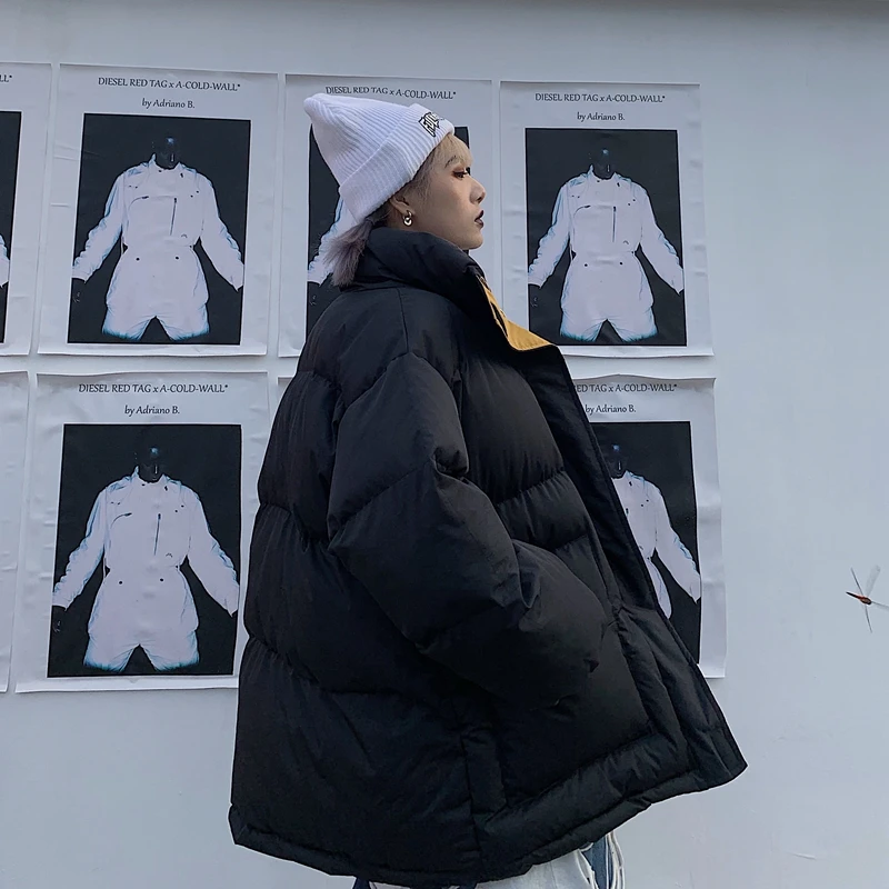 

Winter Oversize Jacket Female Coat Patchwork Windbreaker Women Padded Zipper Outwear Parka Thick Streetwear Overcoat Warm