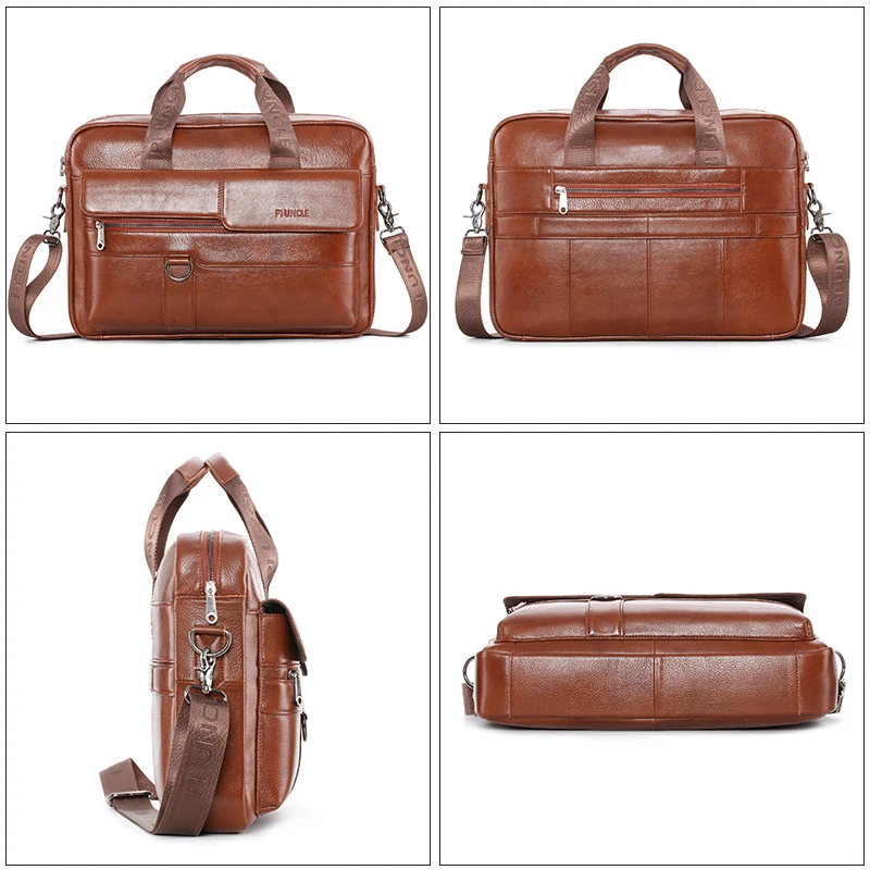 PI UNCLE Genuine Leather Briefcase Cow Crossbody Bag Shoulder Bags Laptop HandBag Office Business | Багаж и сумки