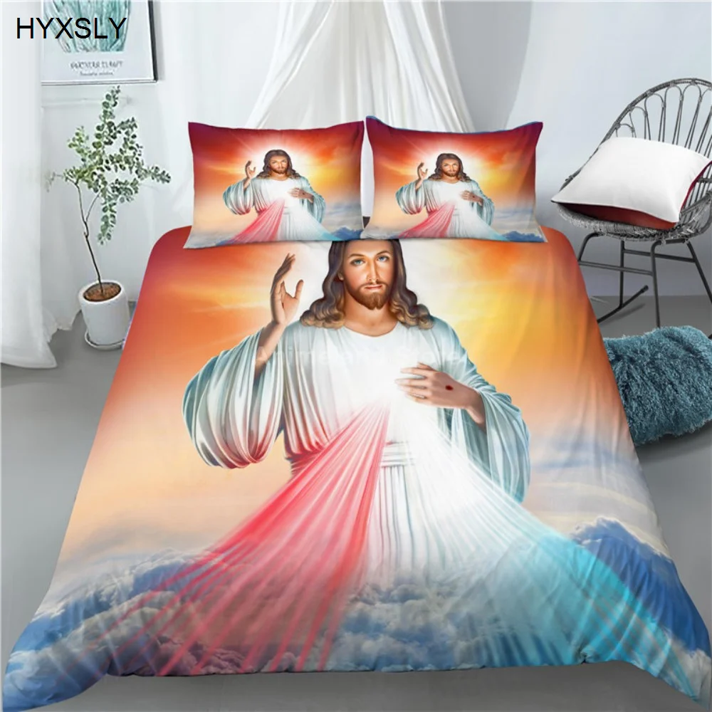 

God Jesus Bedding Set Religion 3d Bed Linen Quilt Duvet Cover Sets Home Textile Home Decor Twin Single Queen King Size Fashion