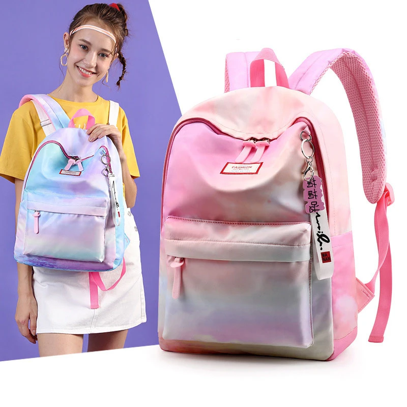 Модный женский Школьный рюкзак водонепроницаемый черный ранец для девушек