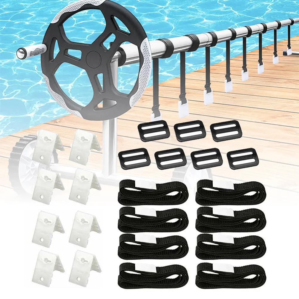 

1 Set Pool Cover Roller Straps 178x2.5cm Accessory Attachment For Swimming Pool
