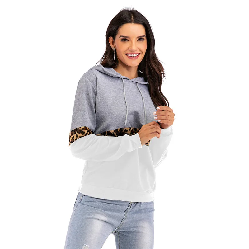 

Women 2020 Fashion Sweatshirts Autumn Winter Hoodies Long Sleeve Hoody Ladies Patchwork Hooded Sweatshirt Female Outwear