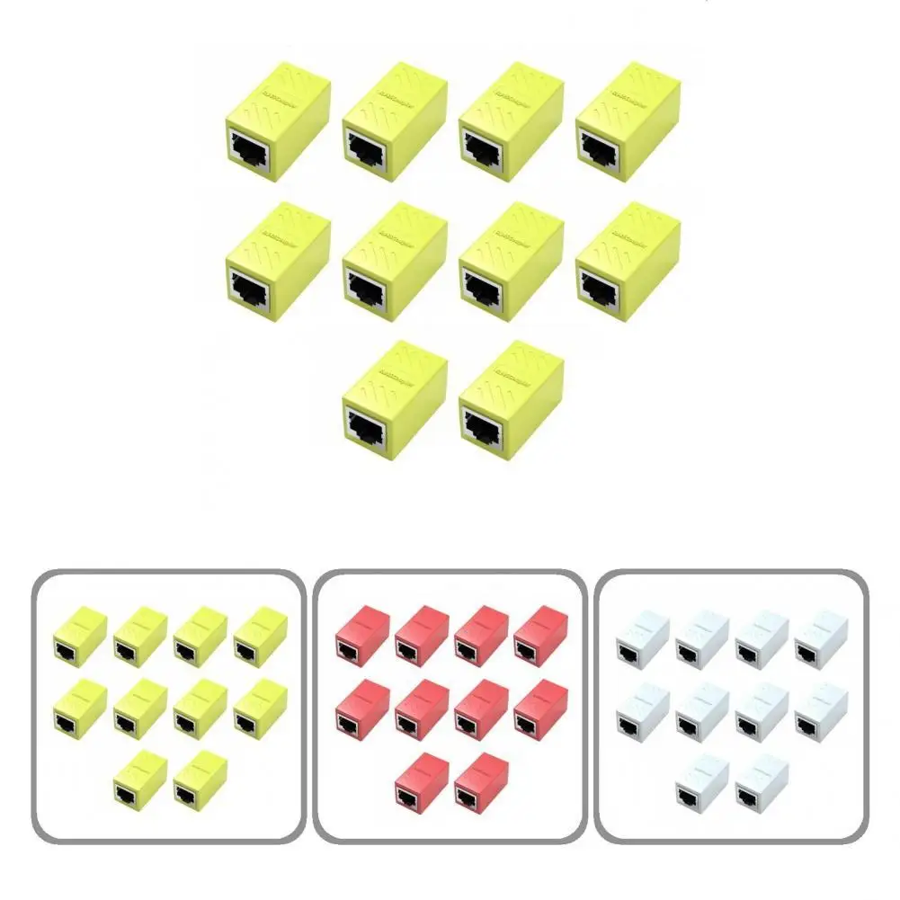 

10Pcs Mini RJ45 Connector Female to Female ABS RJ45 Coupler Practical RJ45 Connector for Computer Network Connector