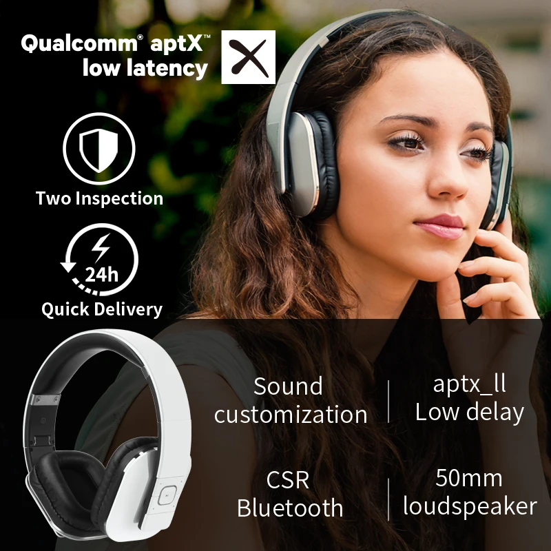 Беспроводные Bluetooth наушники aptX ll EP650 с микрофоном/многоточечным/NFC Накладные