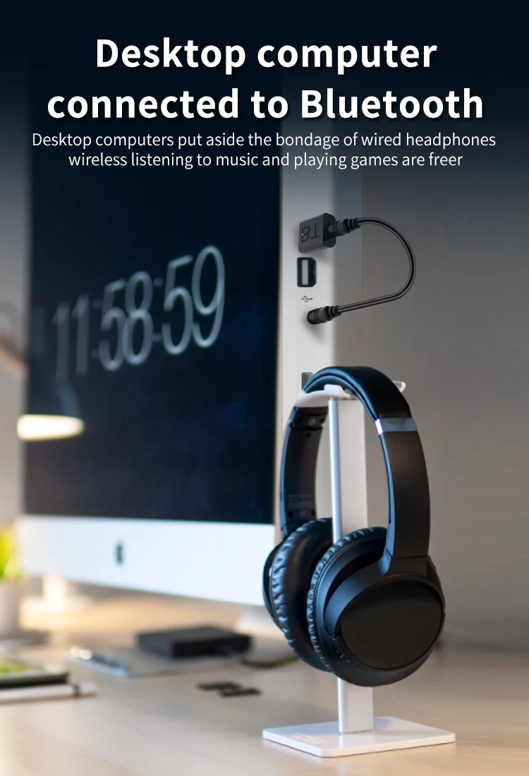 2 в 1 беспроводной Bluetooth 5,0 приемник адаптер USB Bluetooth передатчик стерео аудио наушники адаптер для ТВ динамик автомобильный комплект