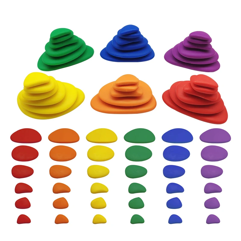 

Детские камни для сортировки по методу Монтессори, игрушки, радужная галька, Детские Обучающие счетные сенсорные Развивающие игрушки для д...