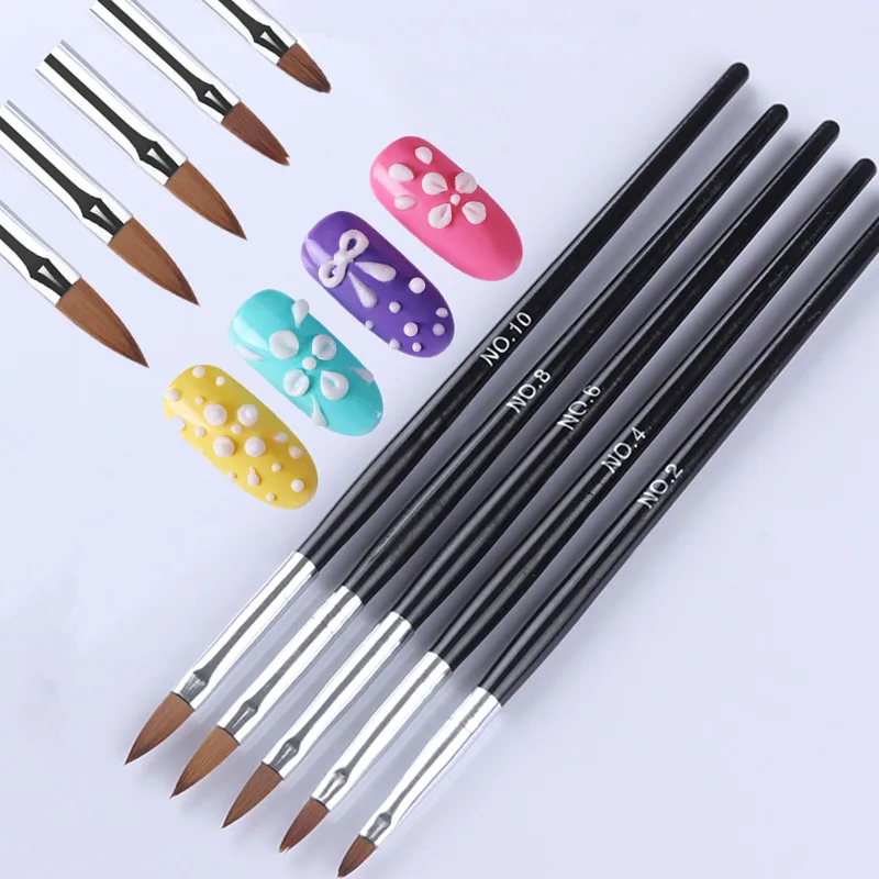 Carving Brush Set 2 UR SUGAR 15 мл акриловый порошок для ногтей резьба расширение французские ногти полимерный порошок акриловая жидкость украшение для ногтей набор инструментов - Цвет: Carving Brush Set 2