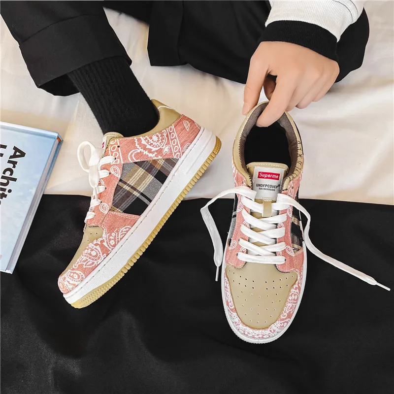 

Men's Vintage Casual Shoes Light Joker simple Personality High Top Board Shoes Lace-up Rubber Hard-Wearing Walking Shoes