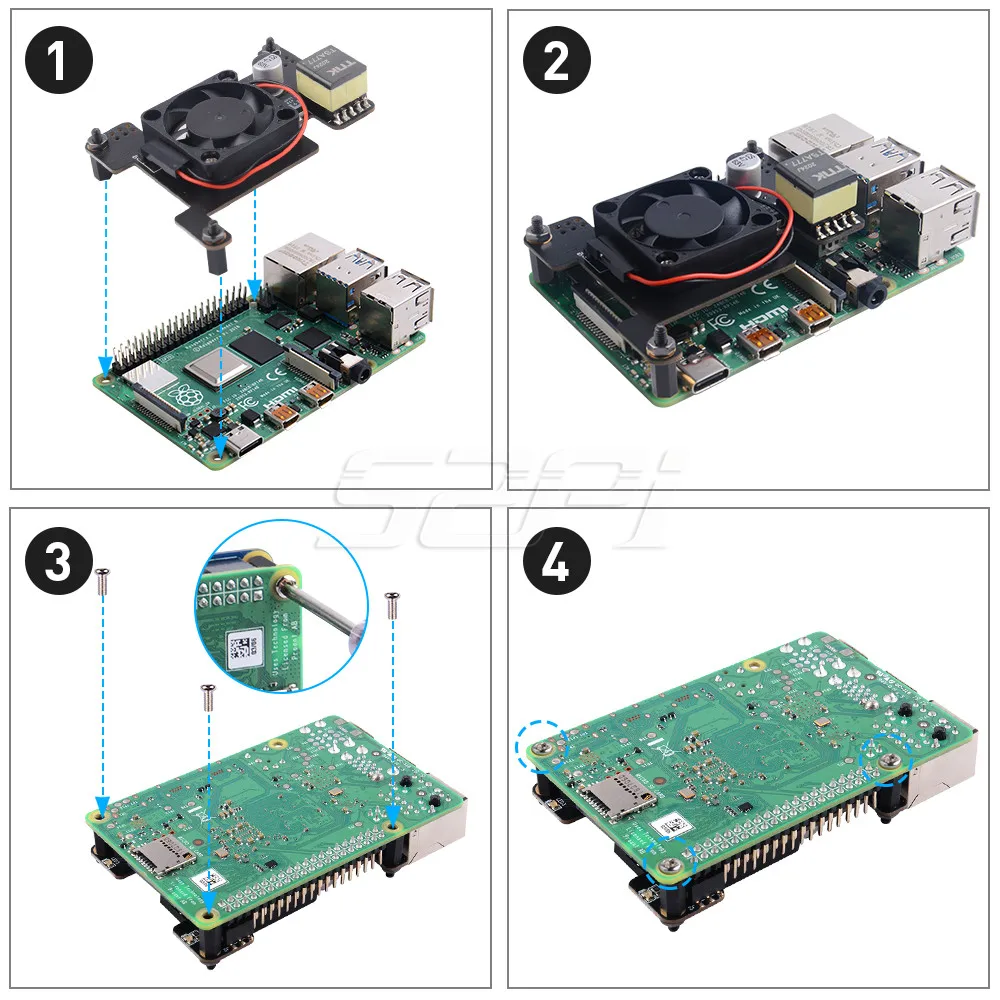 Модуль Raspberry Pi PoE HAT 52Pi с изолированной платформой расширения Power-Over-Ethernet
