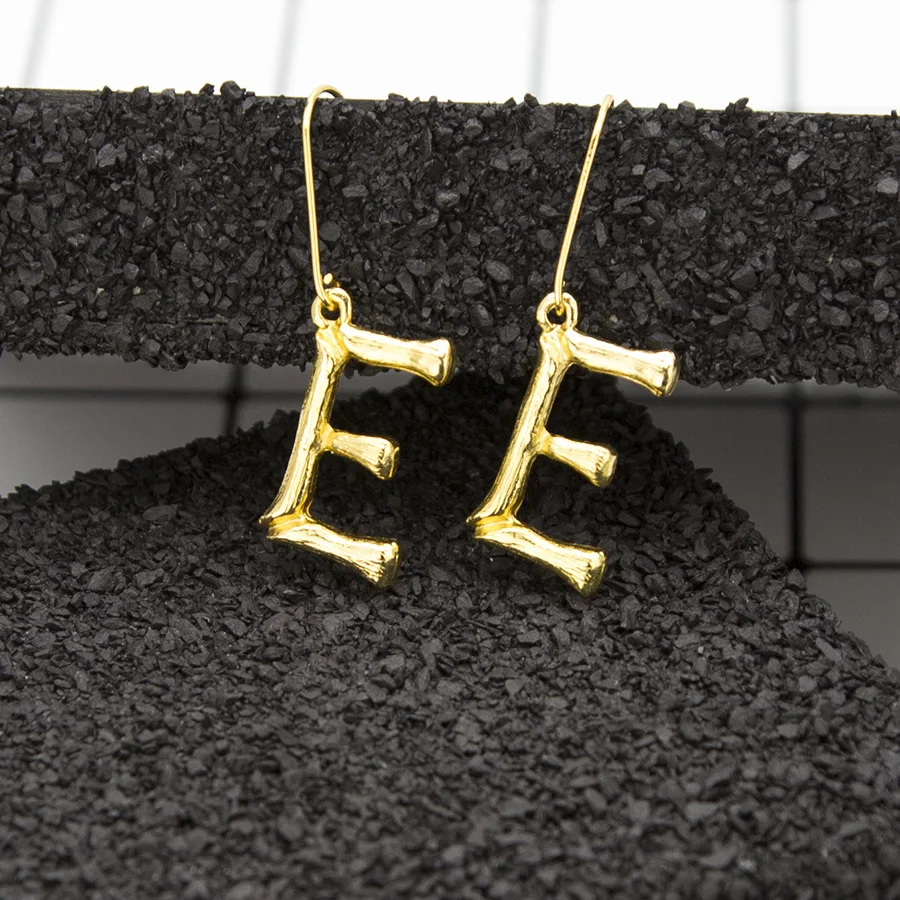 Женские серьги капли с золотыми буквами популярные трендовые золотые индийские