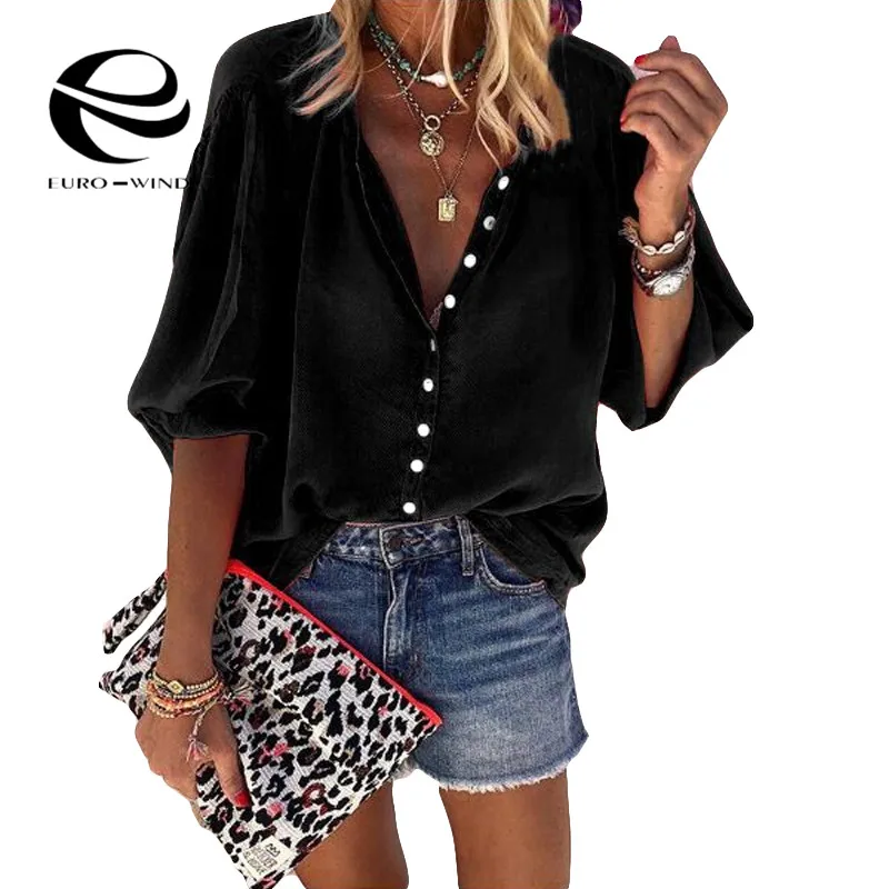 Плюс размер 5XL Женские топы и блузки 2019 новые осенние с длинным рукавом v-образным