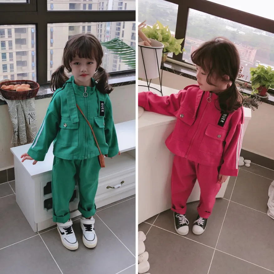 Демисезонные комплекты одежды для девочек детская джинсовая куртка с длинным