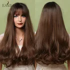 Светлые шоколадные Длинные Синтетические парики, натуральные волнистые коричневые парики для женщин, парик для косплея, термостойкие