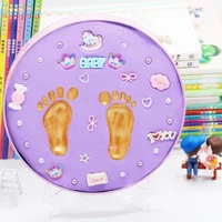 diy baby hand and foot printing pad toy souvenir hand and foot printing pad for children birthday baby gift box with roller