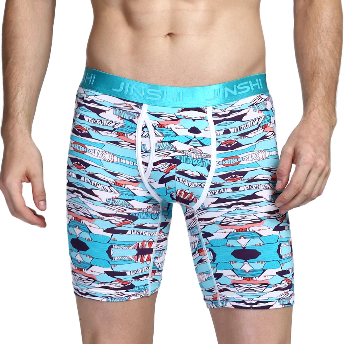 Mens Boxer Shorts Print Fashion Mens Boxer Briefs Long With Pouch Bamboo Breathable High Quality Mens Boxers Underwear Brand