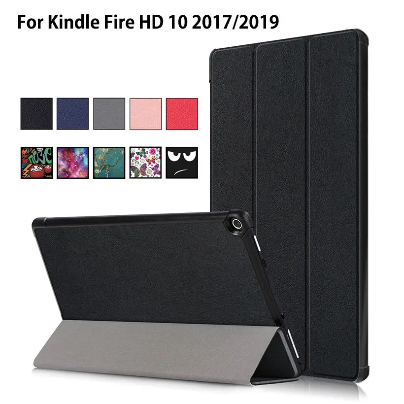 

Case for Amazon New Fire HD10 2019 Tablet Cover Funda for Fire HD 10 2017 Case Slim Magnetic Folding Stand Skin Shell Capa