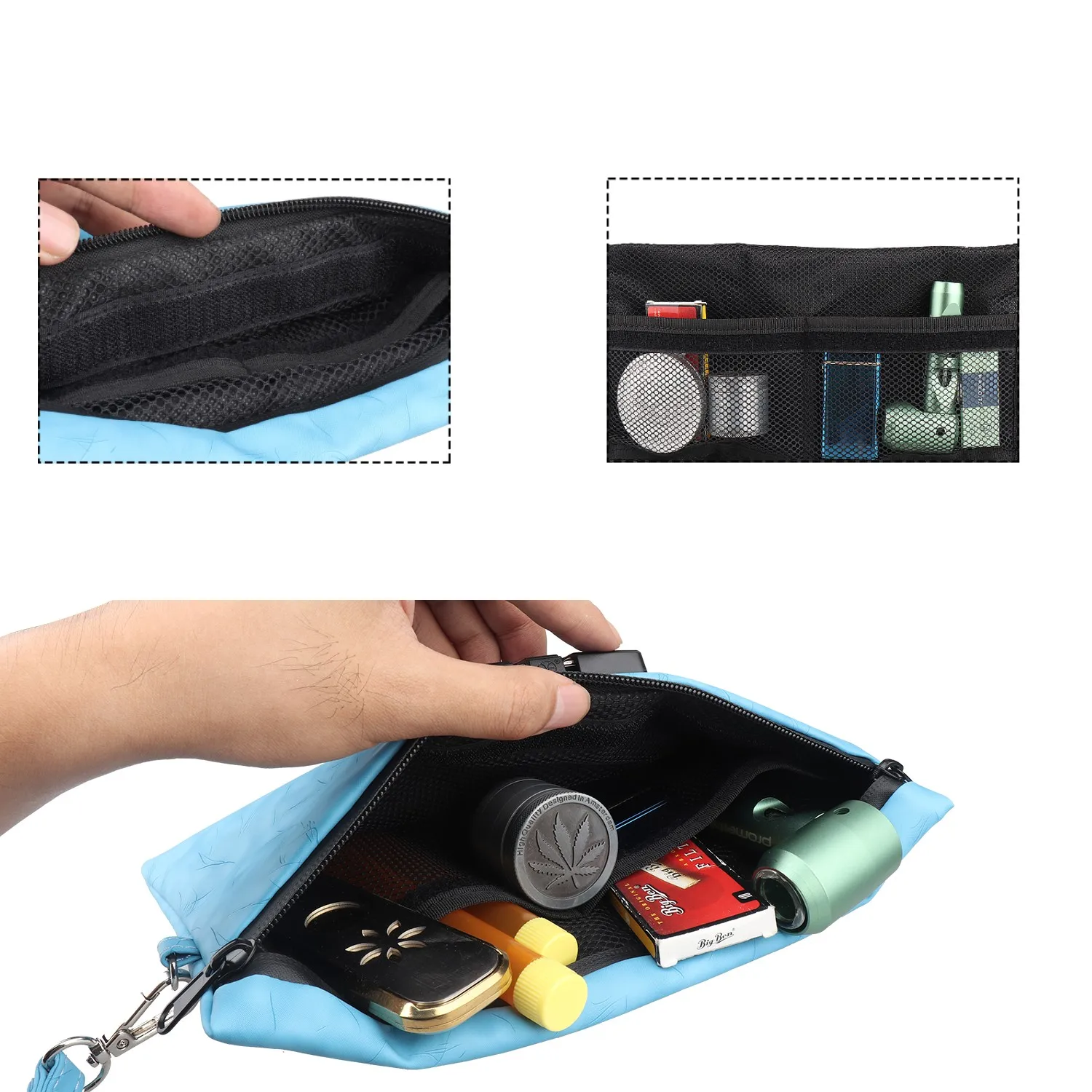 FIREDOG Дымчатая сумка с защитой от запаха и комбинированным замком карбоновый