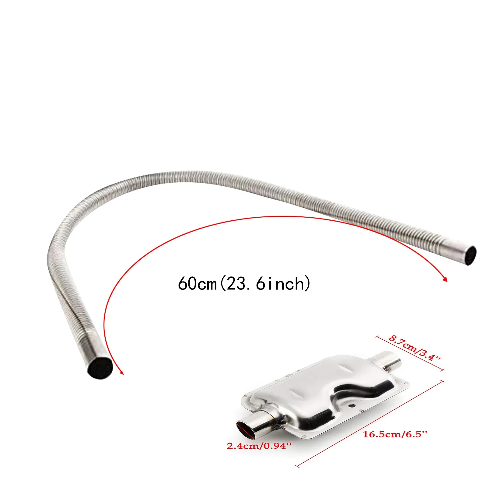 

60cm Stainless Steel Exhaust Pipe And Muffler Household Car Repair Tool