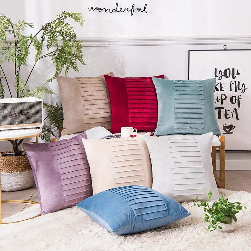 

Plush Solid Color Stripe Living Room Pillowcove Throw Cushion Cover Car Home Sofa Bed Decorative Pillowcase 40777