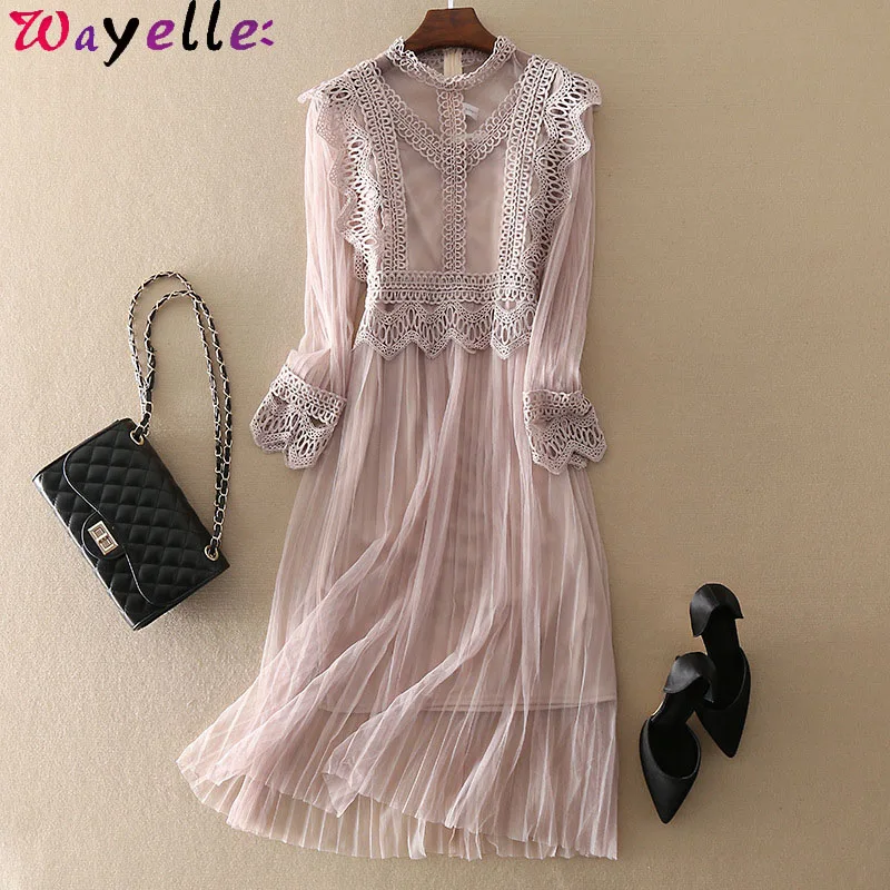 Сексуальное элегантное кружевное женское платье 2019 высокое качество