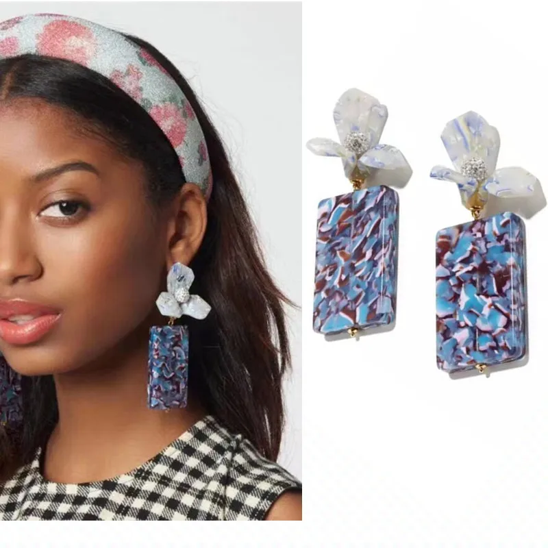 2020 Amybaby роскошные модные женские серьги-гвоздики из смолы с цветком лилии