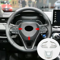 abs plastic sticker for toyota rav4 2019 2020 car steering wheel frame covers button trims auto interior car styling accessorie