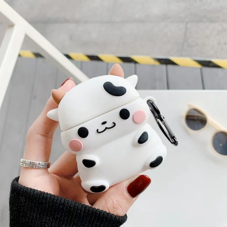 i12 Cute Cartoon Case For TWS i10 i11 i13 i9s funny Cows cover i23 i24 i25 i27 i100 inpods earphone silicone | Электроника