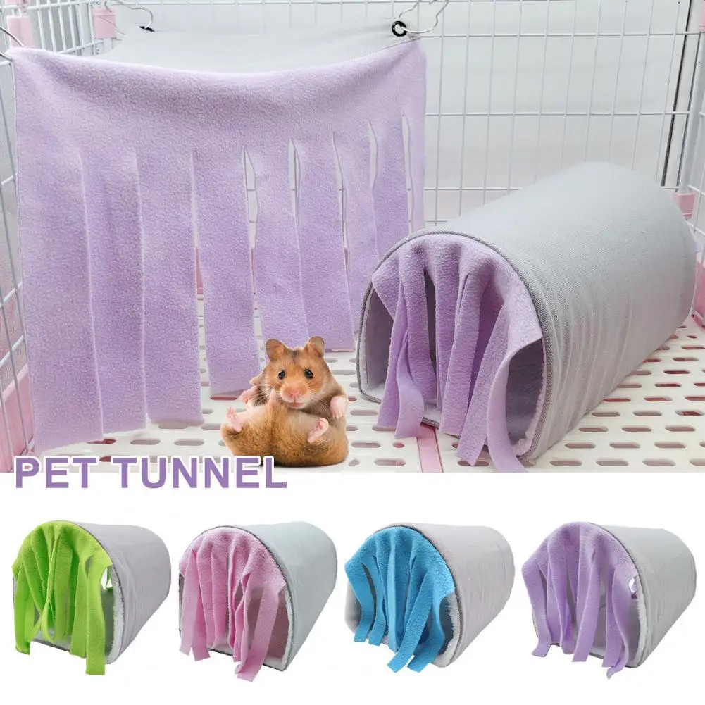 

Флисовое функциональное туннельное гнездо для кролика с кисточкой, милый домик для хомяка, универсальный для помещений