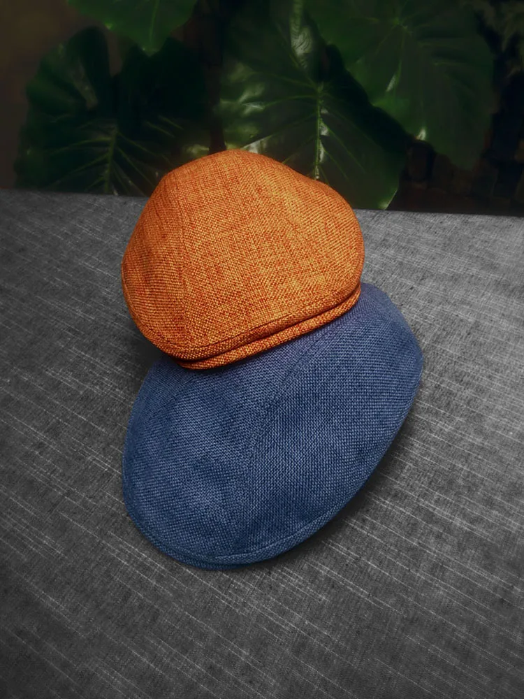 Newsboy female cap child pure color shade is prevented bask in spring and summer cotton and linen beret male han edition
