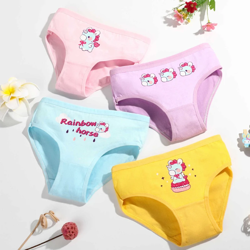 4Pcs Lot New Arrive Kids Underwear Cotton Baby Girl Panties Girls Minnie Briefs Cartoon Designs Shorts 2 To 12 Years | Детская одежда и