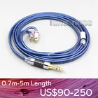 LN006798 Высокое разрешение 99% чистые Серебристые наушники кабель для 0,78 мм 0,77 мм BA на заказ Westone W4r UM3X UM3RC JH13 высокий шаг