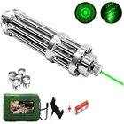Зеленая лазерная указка 017, мощная лазерная указка с регулируемым фокусом 532 нм и лазерной головкой для охоты на природе