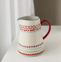 Dyeing Pattern Керамическая идиллическая Роза яркого цвета узор горшок для воды/чайник/кувшин/ваза для цветов - Цвет: Dyeing Pattern
