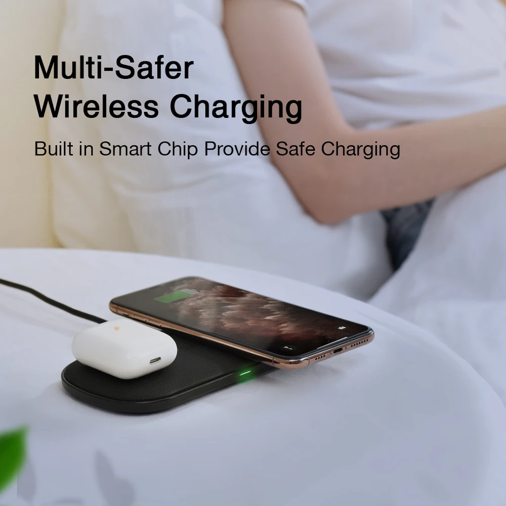 choetech qi fast charging pad wireless charger 18w 5 coils for iphone12 x max 8 pad airpods 2 pro for samsung s20 note 10 s10 free global shipping