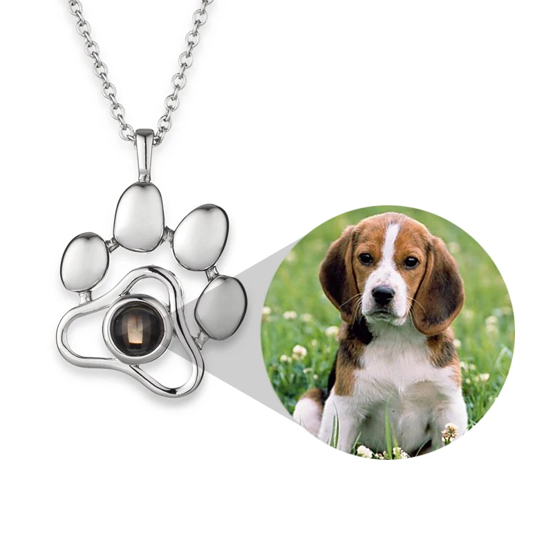 

Personalized Customized Pet Photo Dog Paw Necklace Pendant For Men Women Girls Charm Choker Necklace Birthday Jewelry Gift