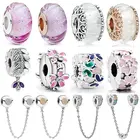 Зерна Энергии зажим сверкающие канавки Мурано Подпись безопасность цепь очарование  подходит